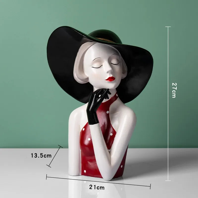 Light Luxury Girl High-Level Sense Ornaments, Living Room Decor, TV Cabinet Desktop, Statue, Shop Window Decor, Crafts, Gift