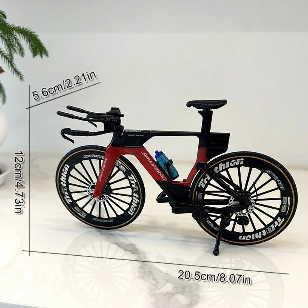 New Simulated Road Bike Model Red Blue Green 1:8 Collectible Bike Toy Colorful with Water Bottle Alloy Road Bike Ideal Gift