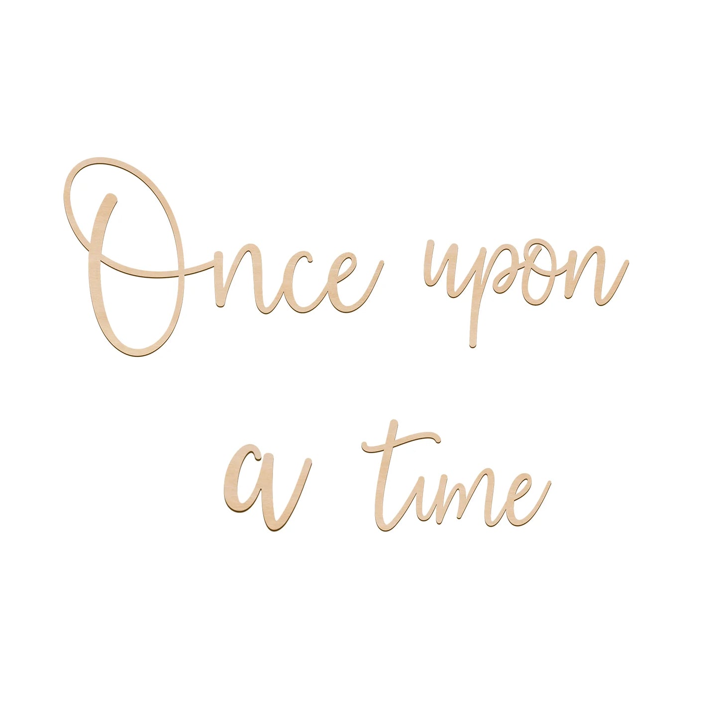 Once Upon A Time Wooden Wall Sign - Nursery, Gaming Room, Bar, Fall Decor, Wall Art, Home & Office Decoration (21.6x13.4cm)