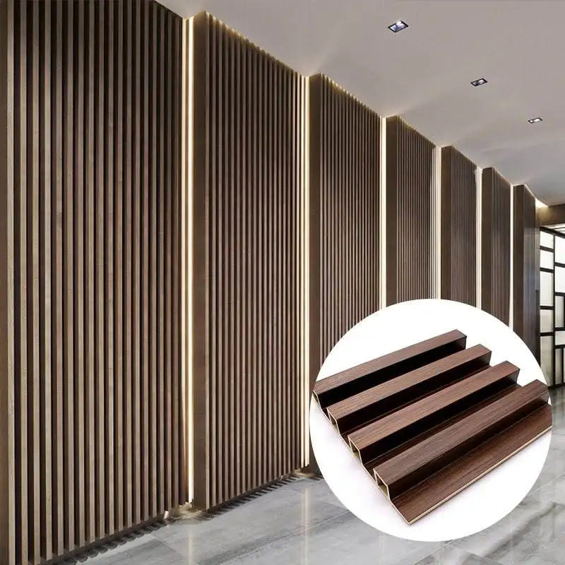 WPC Garden Wall Panel Outdoor Decorative 8mm Waterproof & UV Resistant, Wood Grain Texture for Fence/Patio DIY