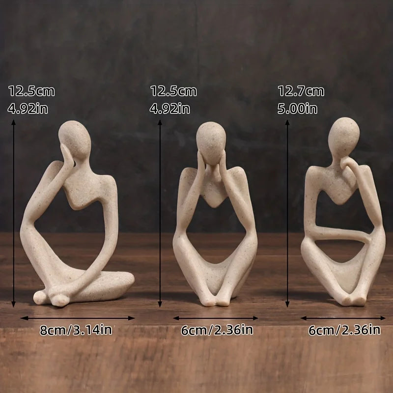 Minimalist Human Contemplation Sculpture Figurine - High Quality Decorative Art Piece with Excellent Value