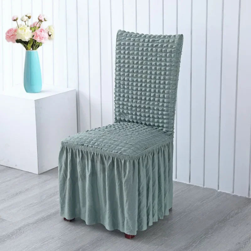 Puff Wedding Chair Cover Banquet Luxury Cover for Chairs Spandex Stretch Backrest Chair Case Protect Wholesale Free Shipping