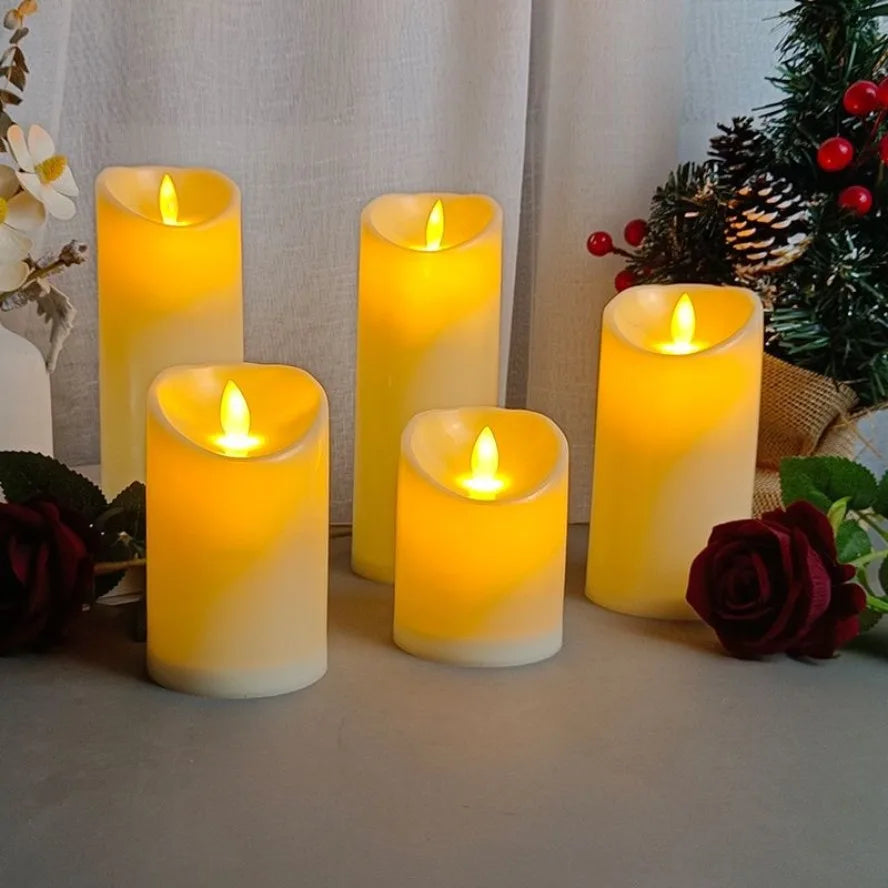 LED Flameless Flickering Candles Lamp Home Decoration Battery Powered Candles for Wedding Decor Birthday Party Supplies Warm