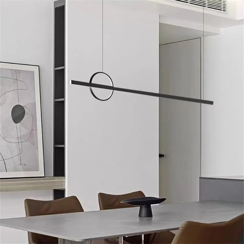 Nordic long chandelier Design lamps hanging minimalist restaurant geometric atmosphere bar minimalist house decoration lamps