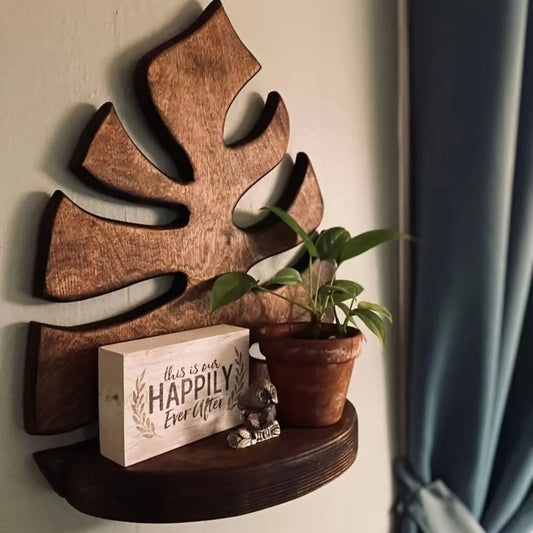 Crafts Wooden Wall Decoration Frame Creative Wall Mounted Plant Wall Hanging Modern Retro Storage Rack Indoor