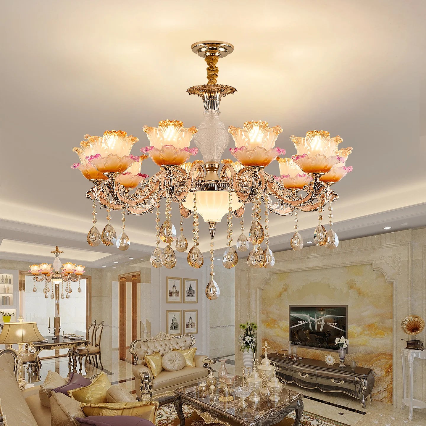 European Living Room Crystal Chandelier Luxurious Dining Room Bedroom Duplex Building Minimalist Modern Lobby Villa Hotel Lights
