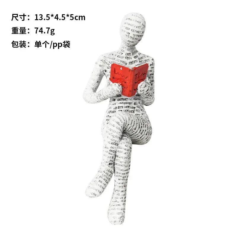 Resin Abstract Home Decor Figurines Simple Reading Desk Stylish Art Decor for Bookshelf Living Room Home Office Spaces Art Decor
