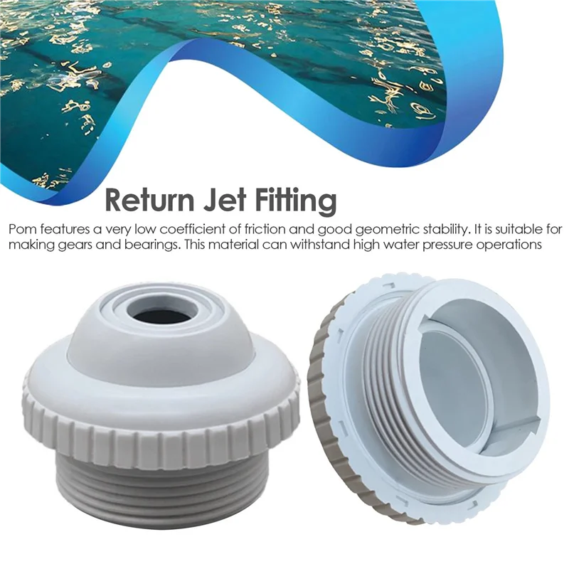 ABJI-8X Swimming Pool Spa Return Jet Fitting Massage Nozzle Inlet Outlet Bath Tub Nozzle With Adjustable Jet Eyeball