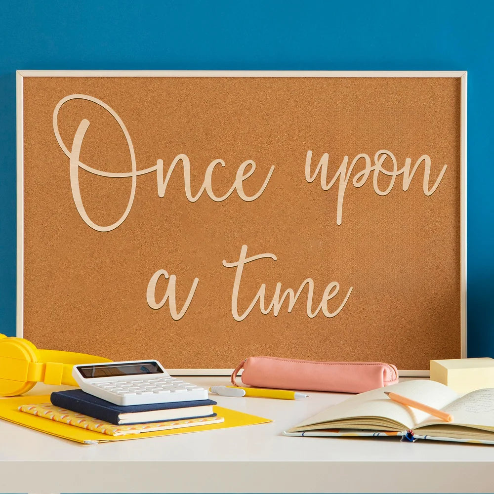 Once Upon A Time Wooden Wall Sign - Nursery, Gaming Room, Bar, Fall Decor, Wall Art, Home & Office Decoration (21.6x13.4cm)