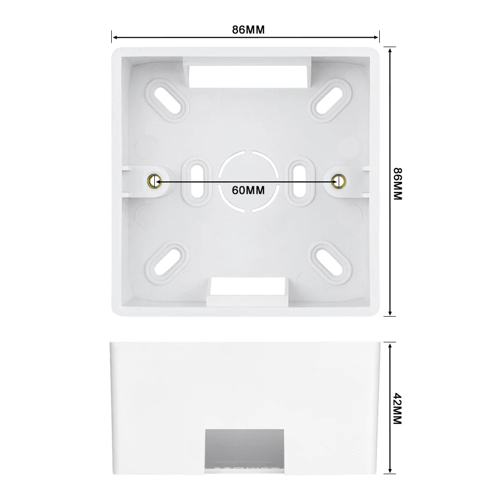 SRAN External Mounting Box 86mm*86mm*42mm for 86mm*86mm Standard Switches and Sockets Apply For Any Position of Wall Surface