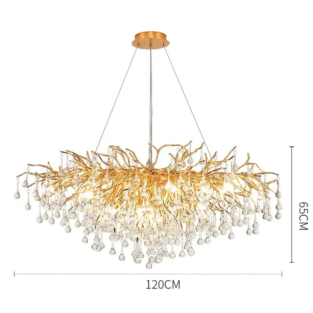 Modern Luxury Chandeliers Lighting Gold Hanging Lamp Glass Idoor Home Decor Pendant Lamp for Living Room Dining Table Bedroom G9