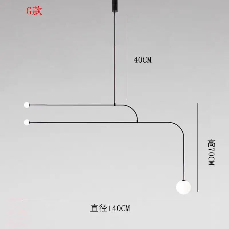 Mobile Chandelier Designer Line Chandelier For Living Room Bedroom Restaurant Shop Decor Minimalist Kitchen Island Hanging Lamp