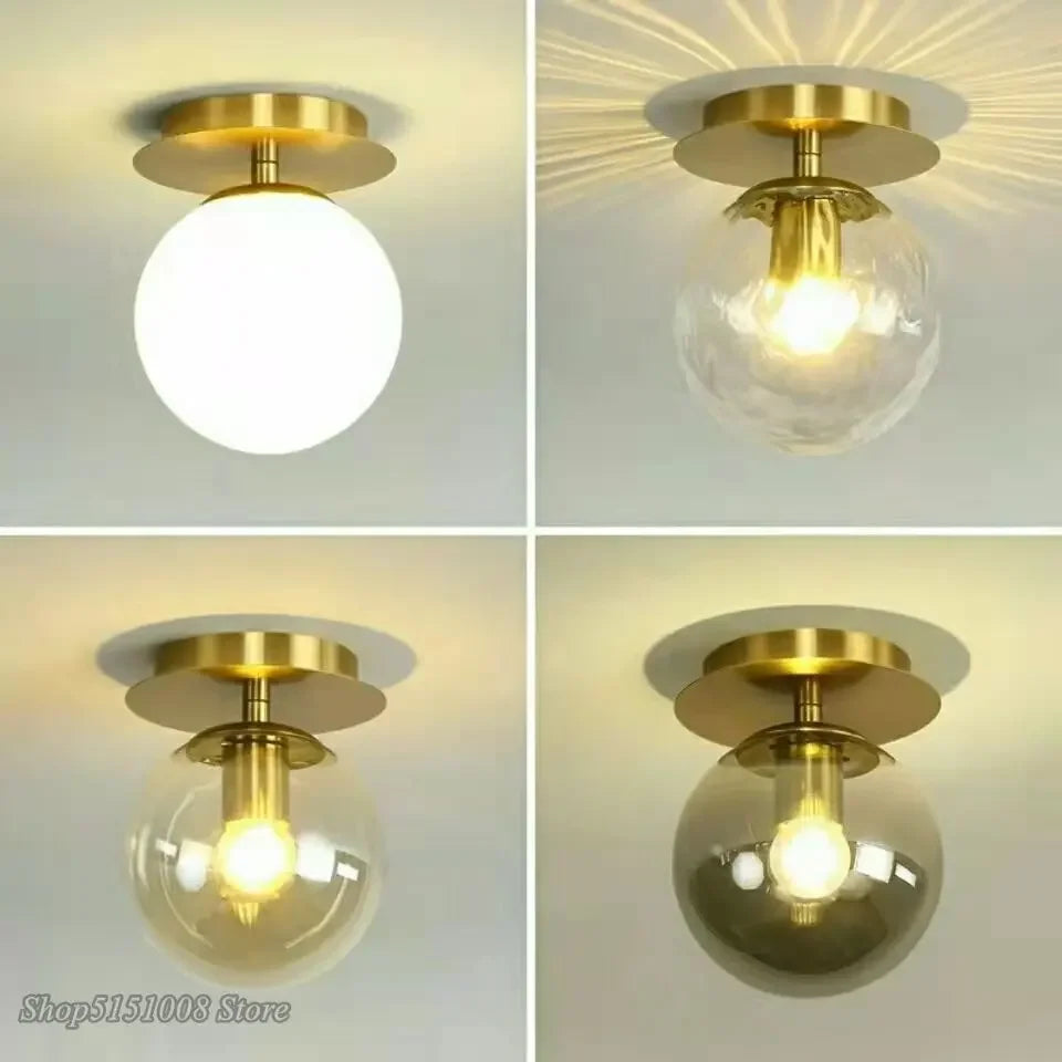 round ball Glass Ceiling Lamps Modern Cheap For Restaurant Aisle Corridor Balcony Decoration luxury Led Ceiling Light Fixtures
