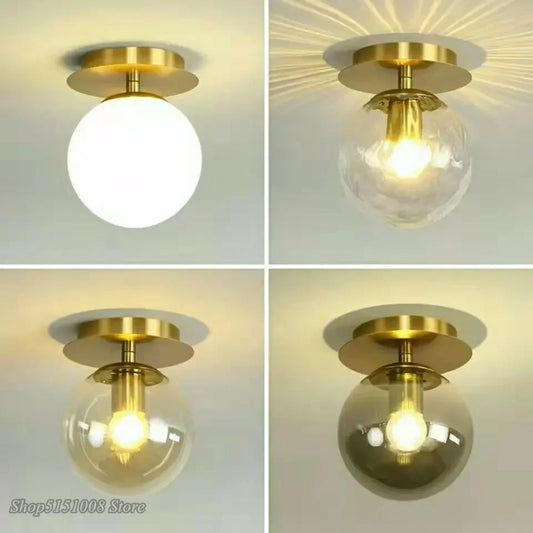 round ball Glass Ceiling Lamps Modern Cheap For Restaurant Aisle Corridor Balcony Decoration luxury Led Ceiling Light Fixtures