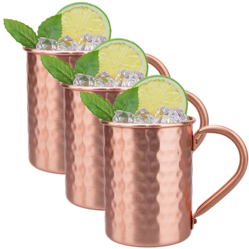 400ml Hammered Pure Copper Moscow Mule Mug | Classic Copper Cocktail Mug | Hand-Hammered Finish | Insulated Feel | Vintage Gift