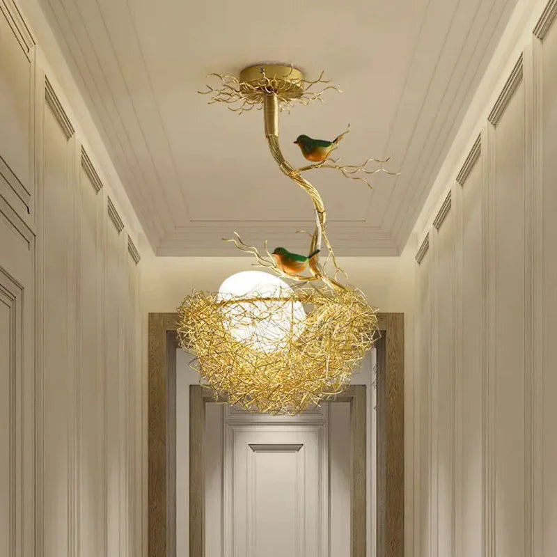 Bird chandelier Rustic luxury tree branch chandelier unique minimalist lamps for Living Room Loft farmhouse chandelier lighting