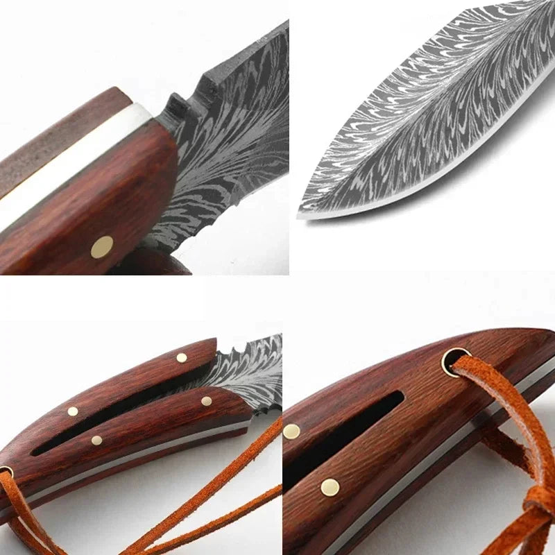 Utility Knife Butcher Boning Barbecue Knife Slicing Meat Fruit Fish Filleting Knife Chef Cooking Wooden Handle Kitchen Knives