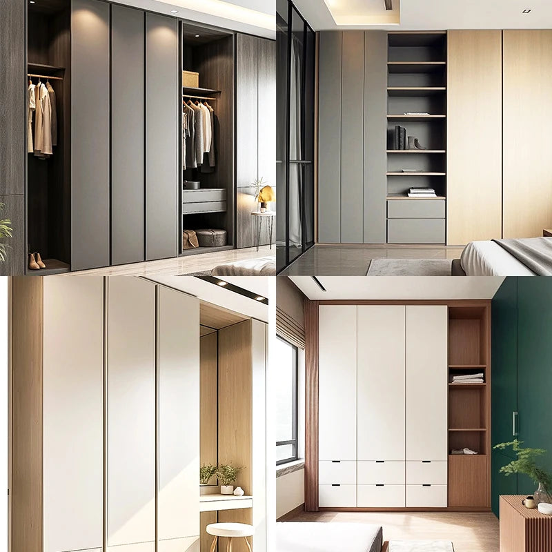 Modern Multifunctional Wooden Wardrobe for Home Bedroom Villa Wine Cellar Apartment Durable Assembly for Mall Furniture