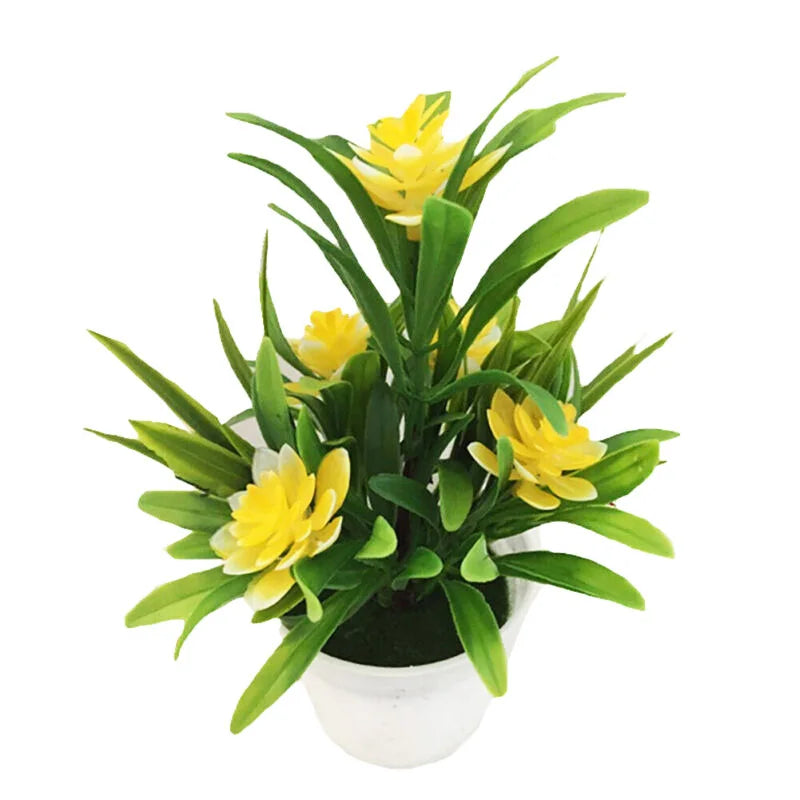 Artificial Flowers Plant Pot Simulate Fake Plastic Flowers Home Office Decor Gift Desktop Bonsai Wedding Party Balcony Ornaments