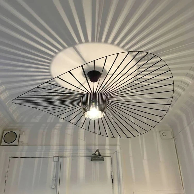 Modern Designer Art LED Chandeliers Retro Hanging Pendant Light for Living Dining Room Kitchen Suspension Straw Hat Lamps
