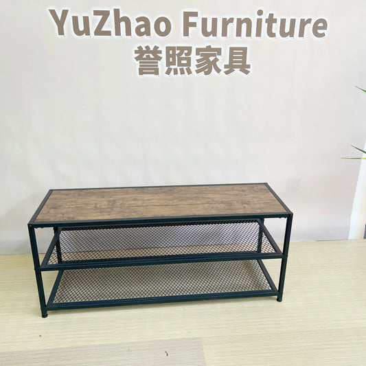 Modern Industrial Coffee Table Rectangle Livening Room Table With Antique Style MDF Wood for Bedroom Use with Solid Wood