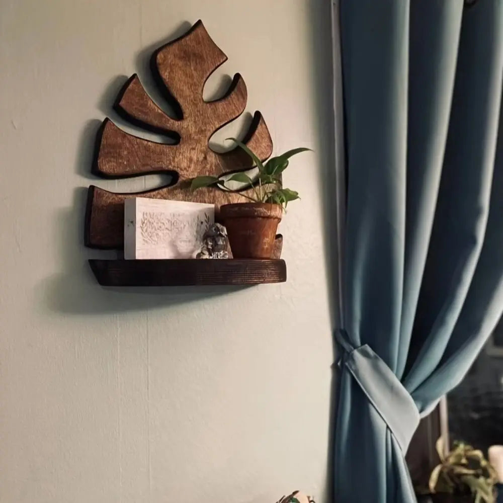 Crafts Wooden Wall Decoration Frame Creative Wall Mounted Plant Wall Hanging Modern Retro Storage Rack Indoor