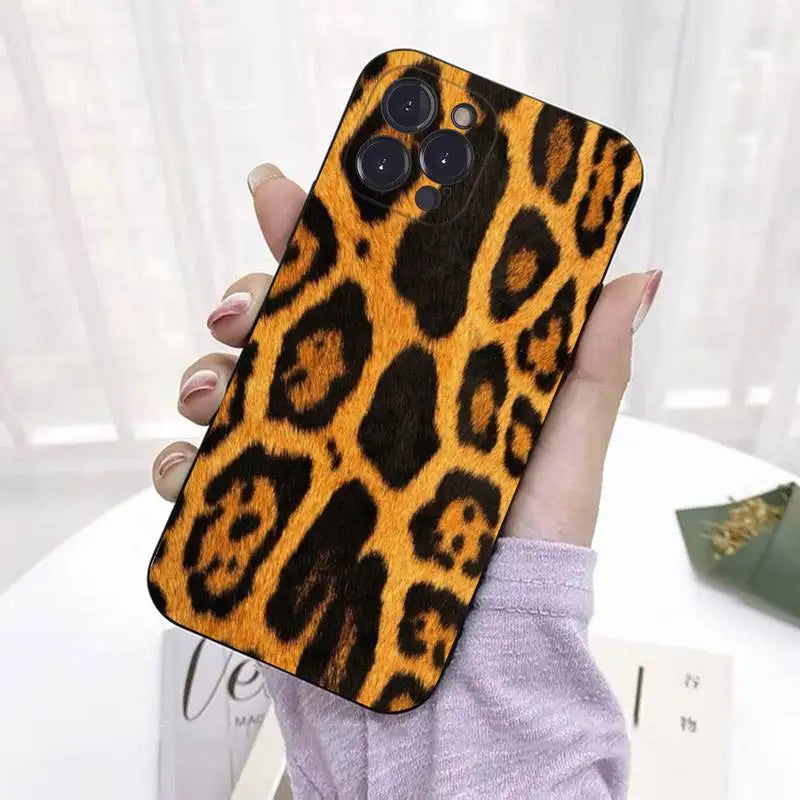 Fashion Tiger Leopard Print Phone Case Silicone Soft For iphone 14 13 12 11 Pro Mini XS MAX 8 7 6 Plus X 2020 XR Shell