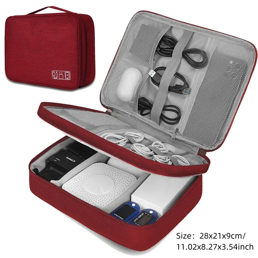 Travel Multi-function Cable Winder Charger Organizing Bag Miscellaneous Items Storage Box