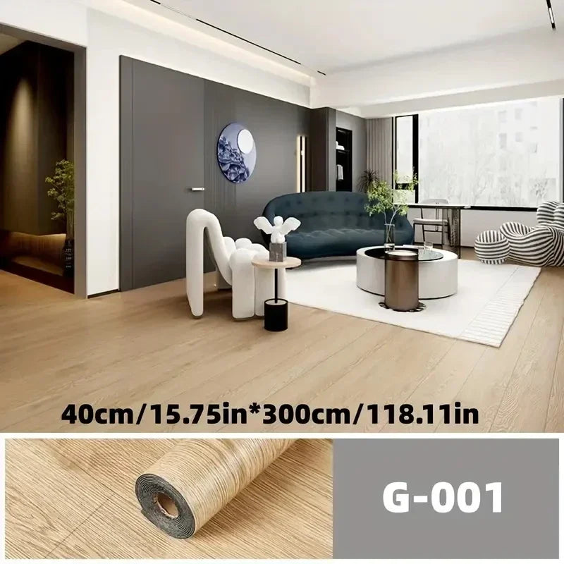 Roll of PVC self-adhesive wall floor covering material, marble and wood grain vinyl sheet with aluminum foil backing, dual purpo