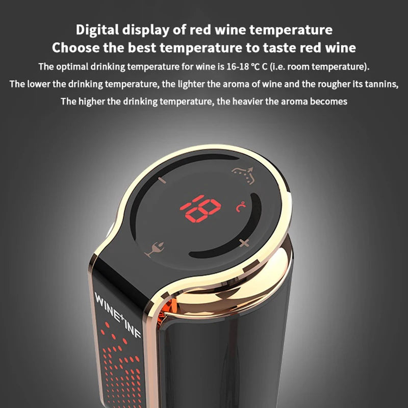 High-End Electric Wine Aerator With Decanter, Dispenser & Vacuum Pump, Touch Screen LED Display; Wine Conservation System.