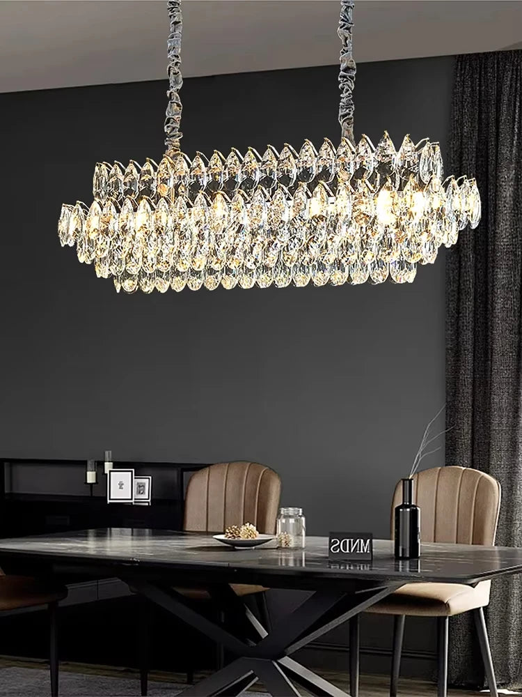Luxury Crystal Big Chandeliers for Living Room Decor Modern Art Designer Luminaire Lustre Hight Ceiling Pendant Home Lamps Hall