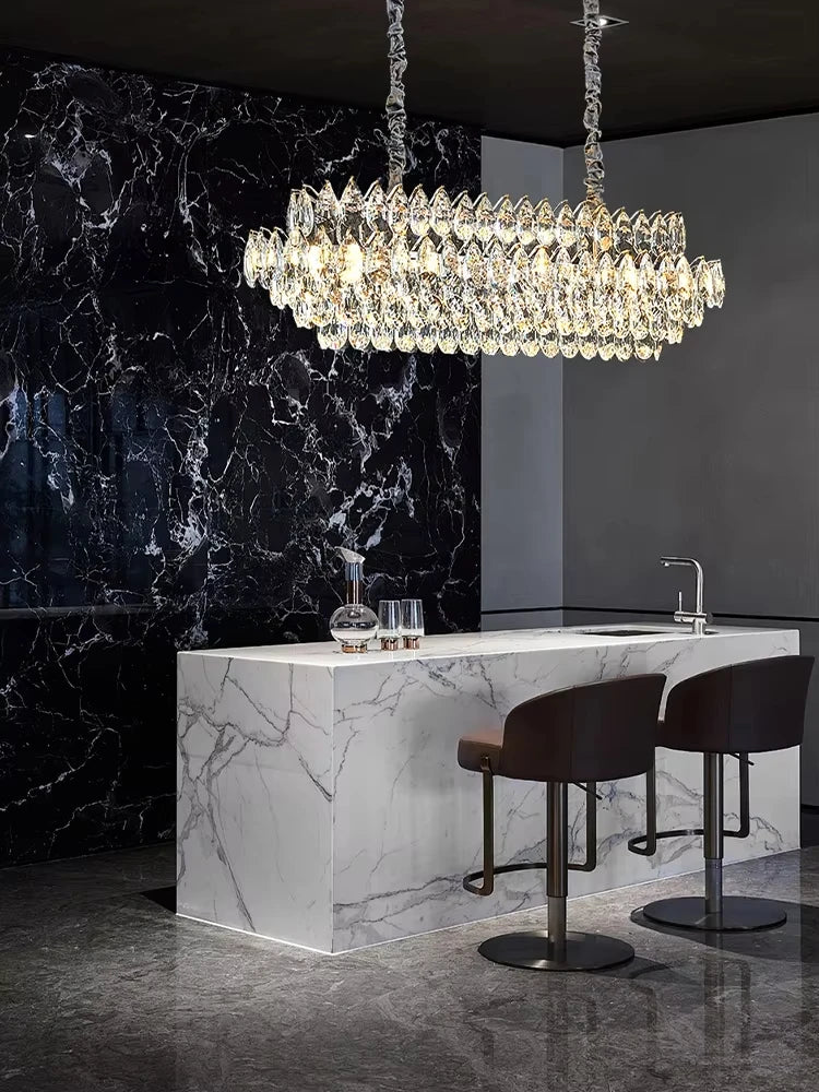 Luxury Crystal Big Chandeliers for Living Room Decor Modern Art Designer Luminaire Lustre Hight Ceiling Pendant Home Lamps Hall