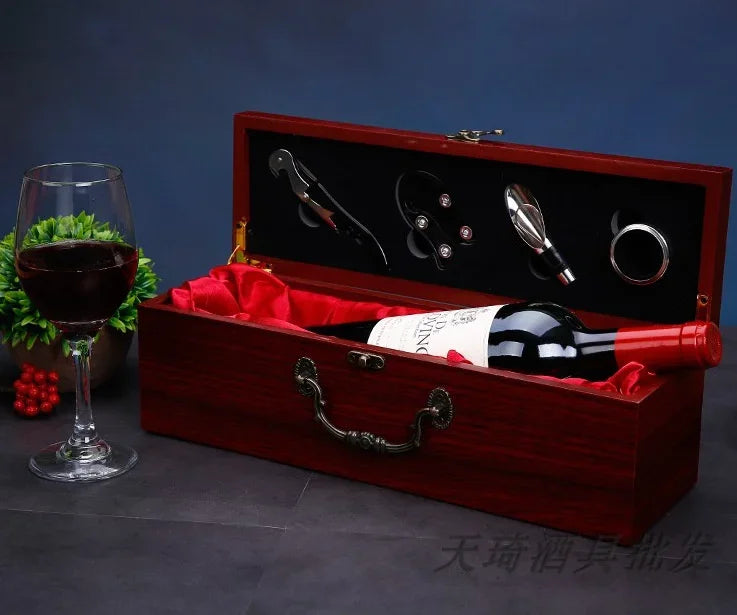 High-End Red Wine Storage Box, Double Wooden Wine Case, Dustproof Business Gift Box, Home Bottle Collection, Elegant Storage