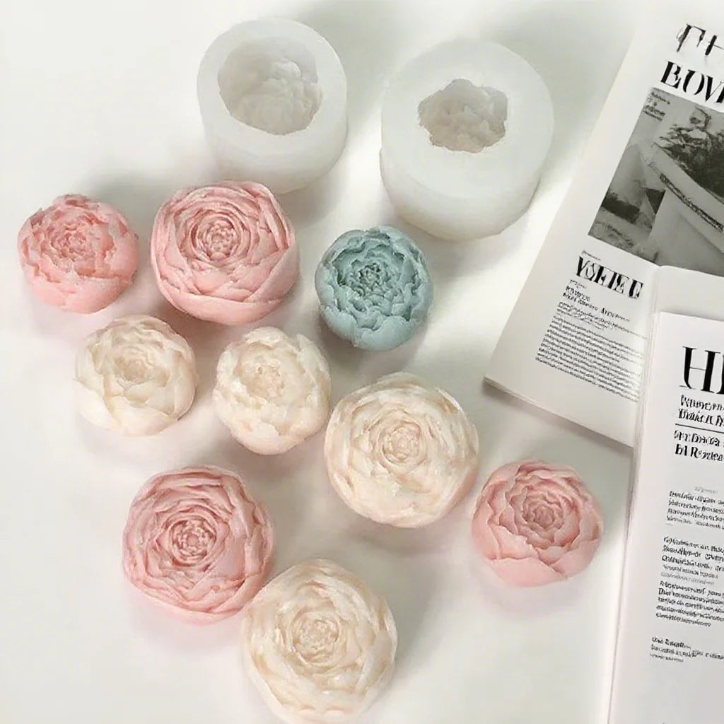 Rose Bud Aromatherapy Candle Silicone Mould Diy Flower Handmade Soap Plaster Home Decor Making Mold Valentine'S Day Gift Making