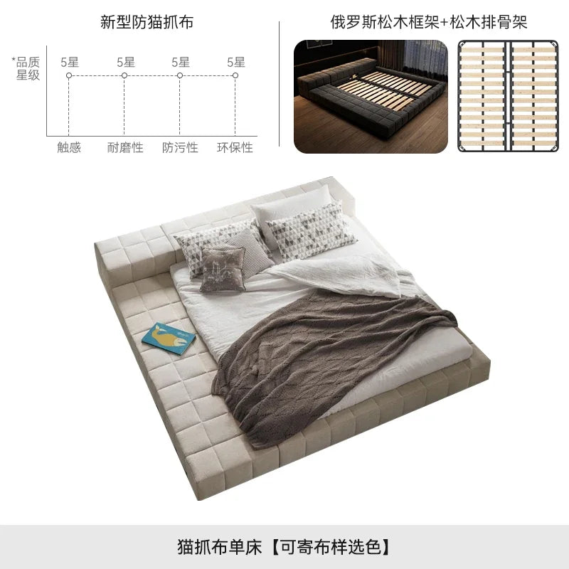 Europian Modern Bed Aesthetic Unique Sleeping Double Bed Children 180x200 Cama De Lujo Para Dormitorio House Accessories