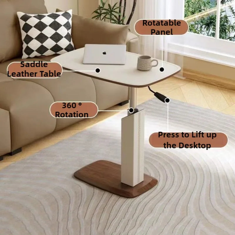 Liftable Side Table Modern Rotating Sofa Tables Luxury C Shaped Coffee Table Living Room Minimalist Small Tables Home Furniture
