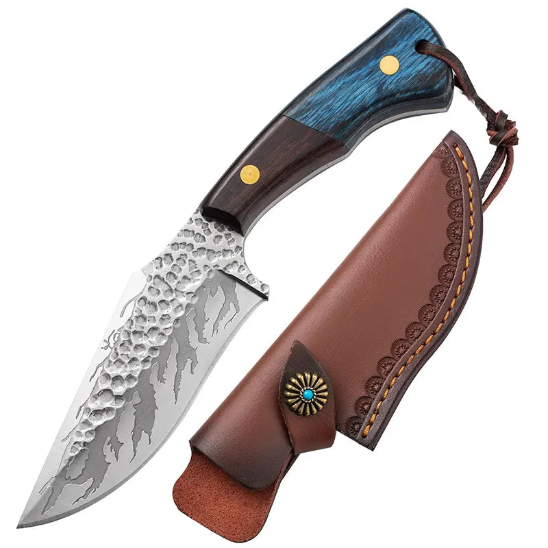 Household wooden handled knives, fruit knives, stainless steel kitchen knives, for cooking and outdoor camping barbecue knives