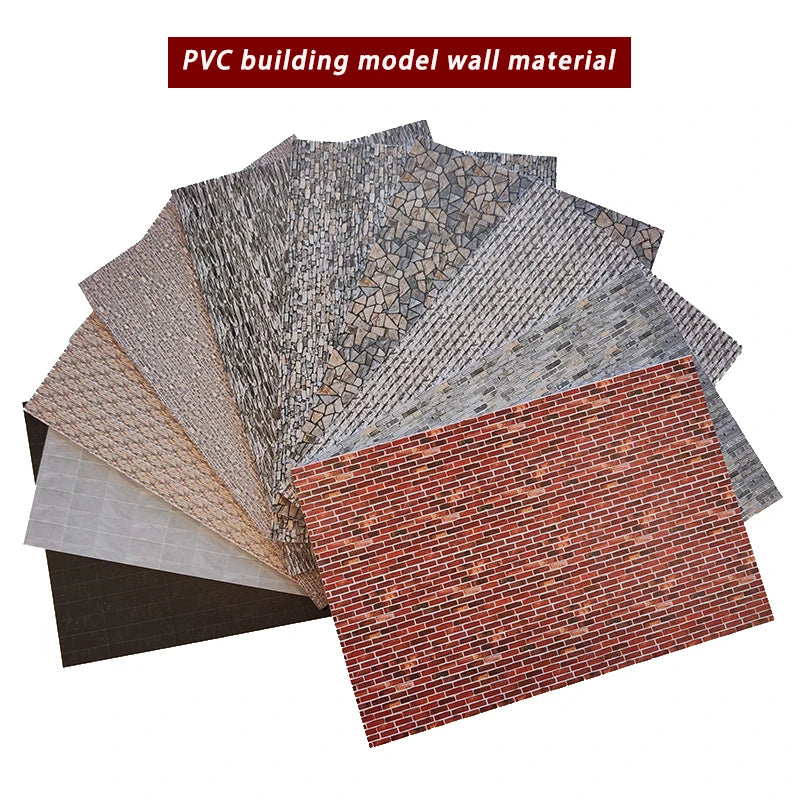 20*30CM Miniature Building Wall Panel Material PVC Floor Tile Model For Diy Handmade Dollhouse Decoration for Diorama 1pc