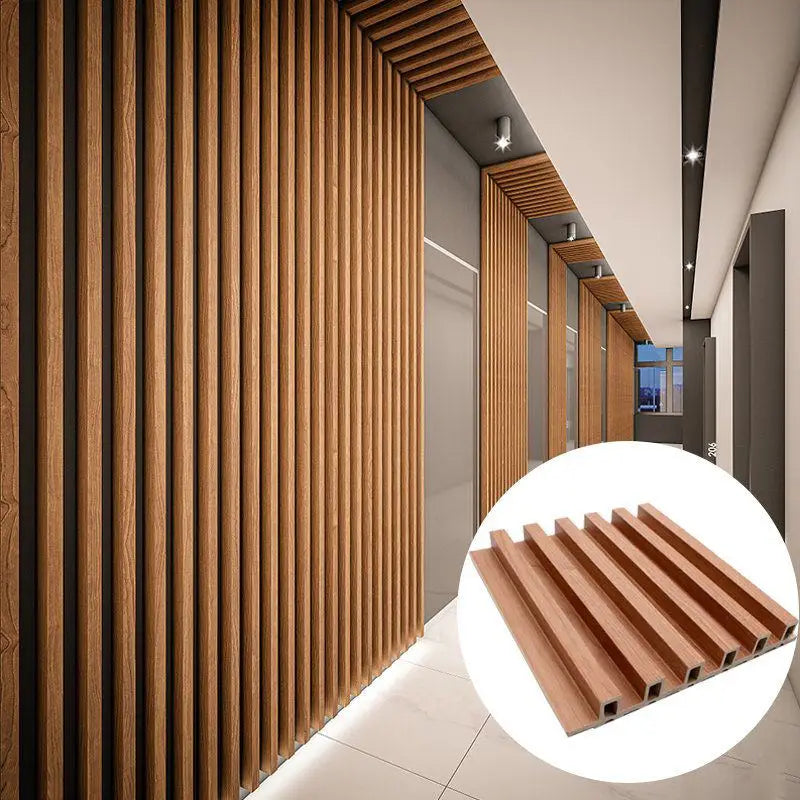 WPC Garden Wall Panel Outdoor Decorative 8mm Waterproof & UV Resistant, Wood Grain Texture for Fence/Patio DIY