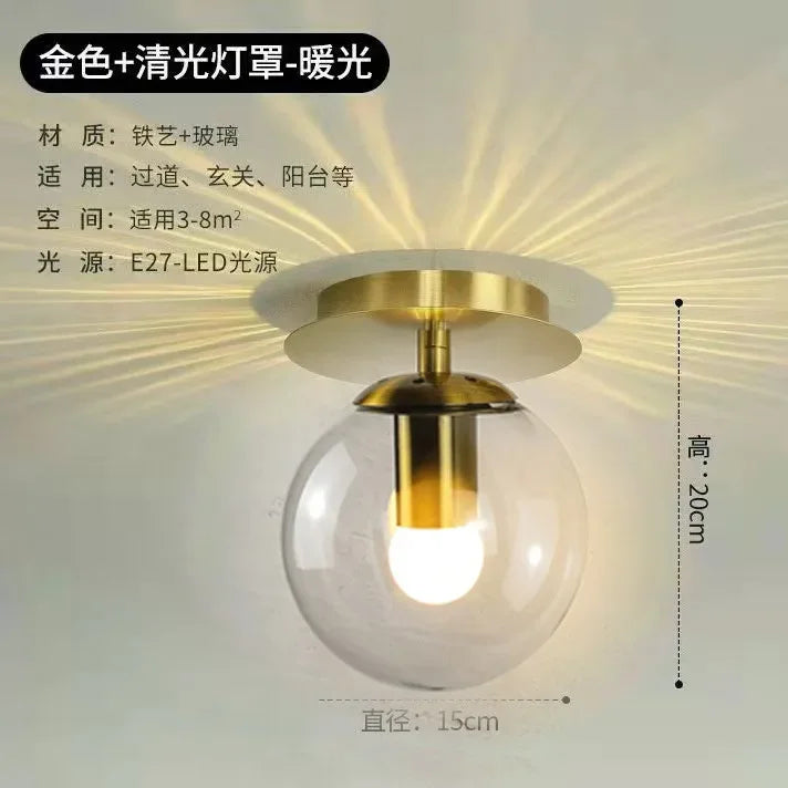 round ball Glass Ceiling Lamps Modern Cheap For Restaurant Aisle Corridor Balcony Decoration luxury Led Ceiling Light Fixtures