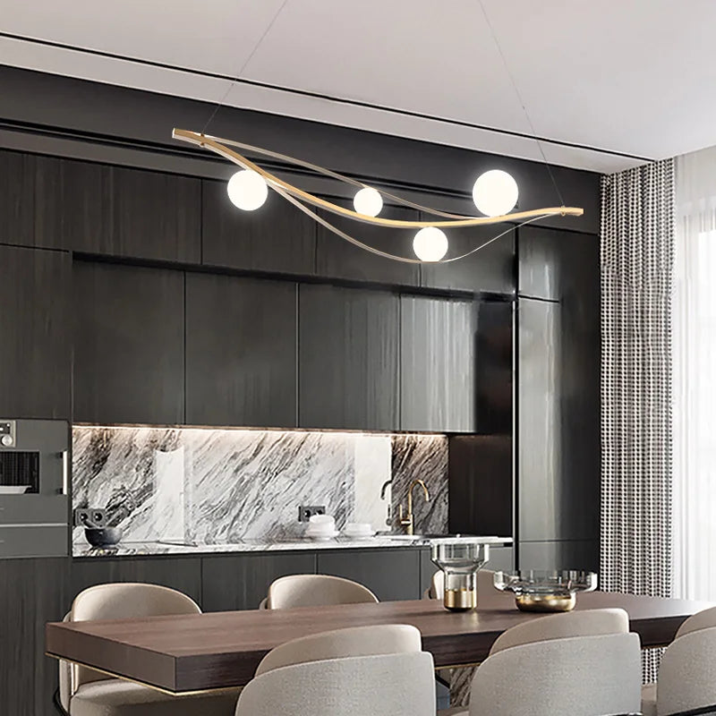Postmodern chandelier lamp creative personality gold chandelier living room kitchen bar art designer glass bubble lamp