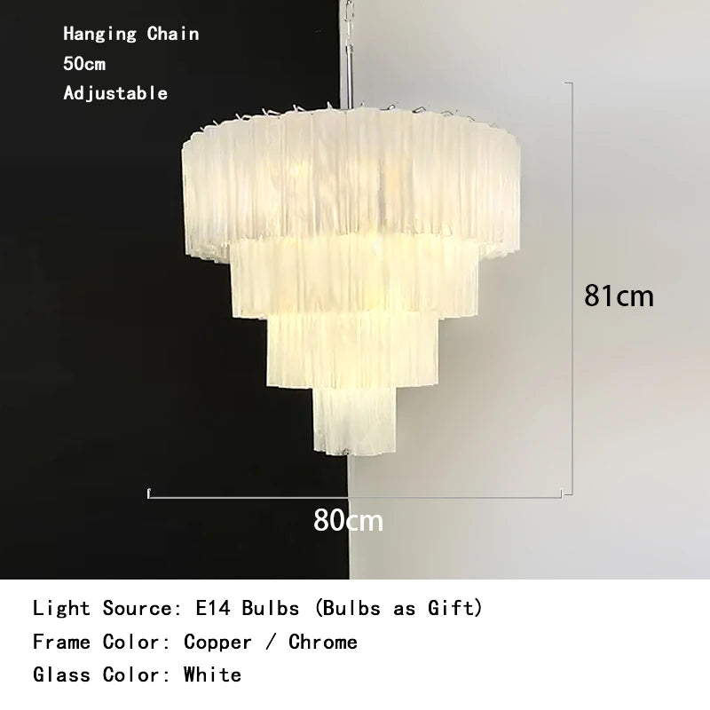 Modern living room chandelier with long glass pendant for bar ceiling decoration, adjustable pendant chain, home decoration