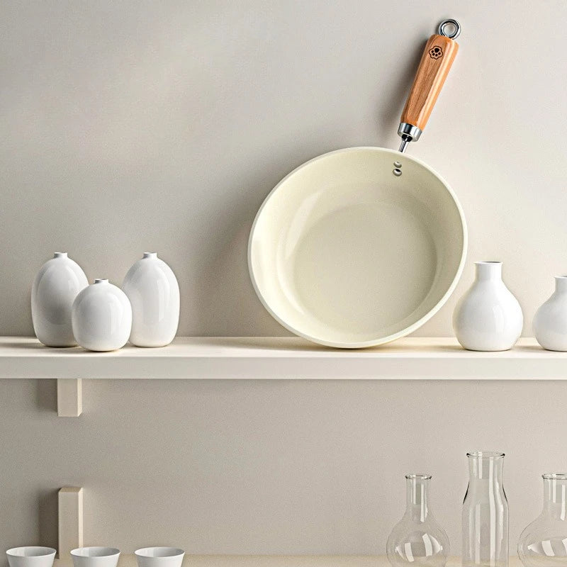 Ceramic flat bottomed pan, non stick pan, household stir fry pan, fried egg pancake pan, steak frying pan