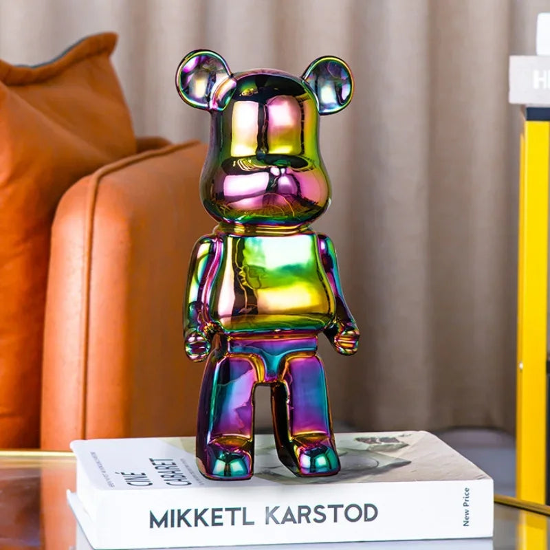 Delicate Bears Figurines Luxury Ceramics Violent Bear Statue Kawaii Cartoon Bear Sculptures Desk Decoration Home Accessories