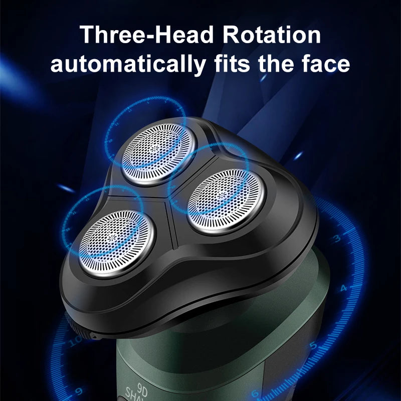 New 9D Electric Shaver USB Car-mounted High-power Full-body Wash Beard Knife Rechargeable Razor