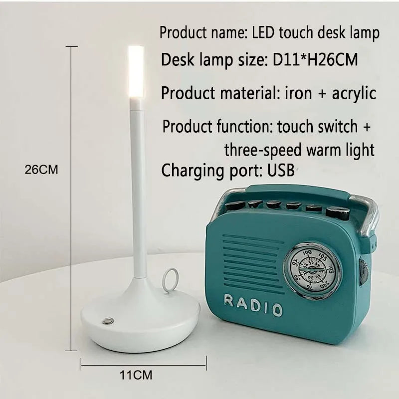 Luxury Style Decorative Lamp  Atmosphere Desk Light for Bedroom Bedside USB Portable Wireless Charging Warm Light Night Light