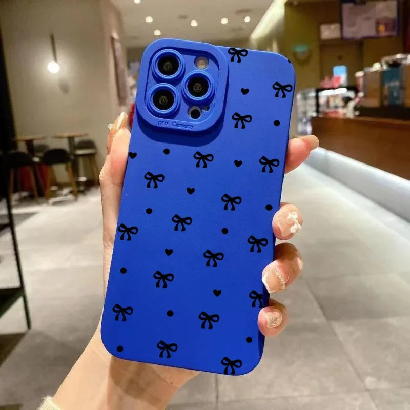 Multiple Small Bowknots Cute Personality Phone Case For iPhone 16 15 14 13 12 11 Pro 16E XR X XS Max 7 8 Plus SE Mini Soft Cover
