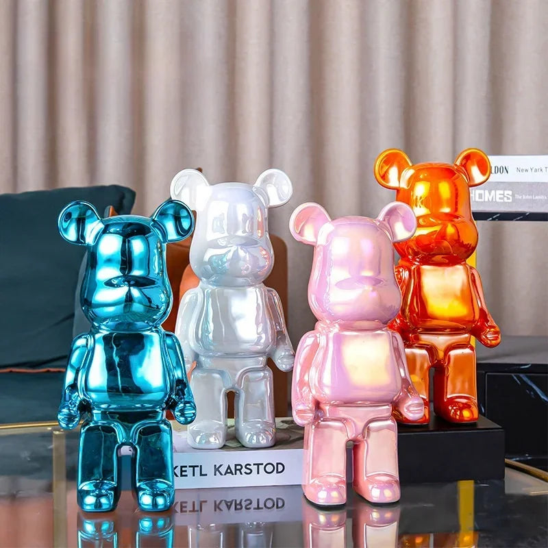 Delicate Bears Figurines Luxury Ceramics Violent Bear Statue Kawaii Cartoon Bear Sculptures Desk Decoration Home Accessories