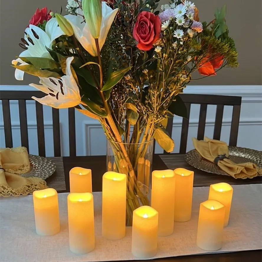 LED Flameless Flickering Candles Lamp Home Decoration Battery Powered Candles for Wedding Decor Birthday Party Supplies Warm