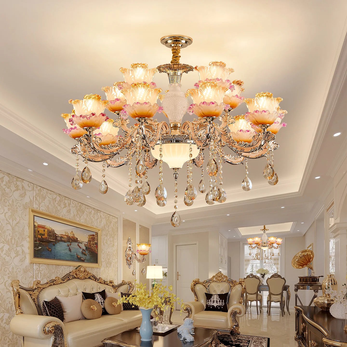 European Living Room Crystal Chandelier Luxurious Dining Room Bedroom Duplex Building Minimalist Modern Lobby Villa Hotel Lights